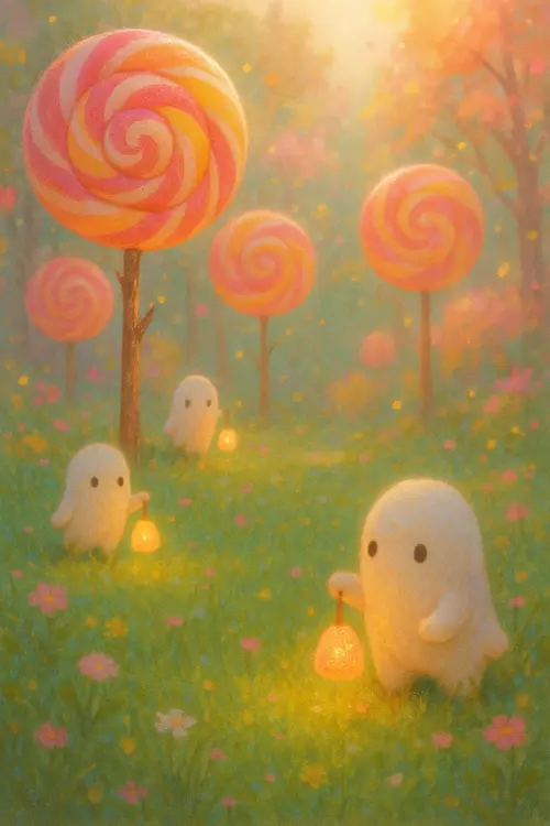 Pastel Candy Christmas wallpaper